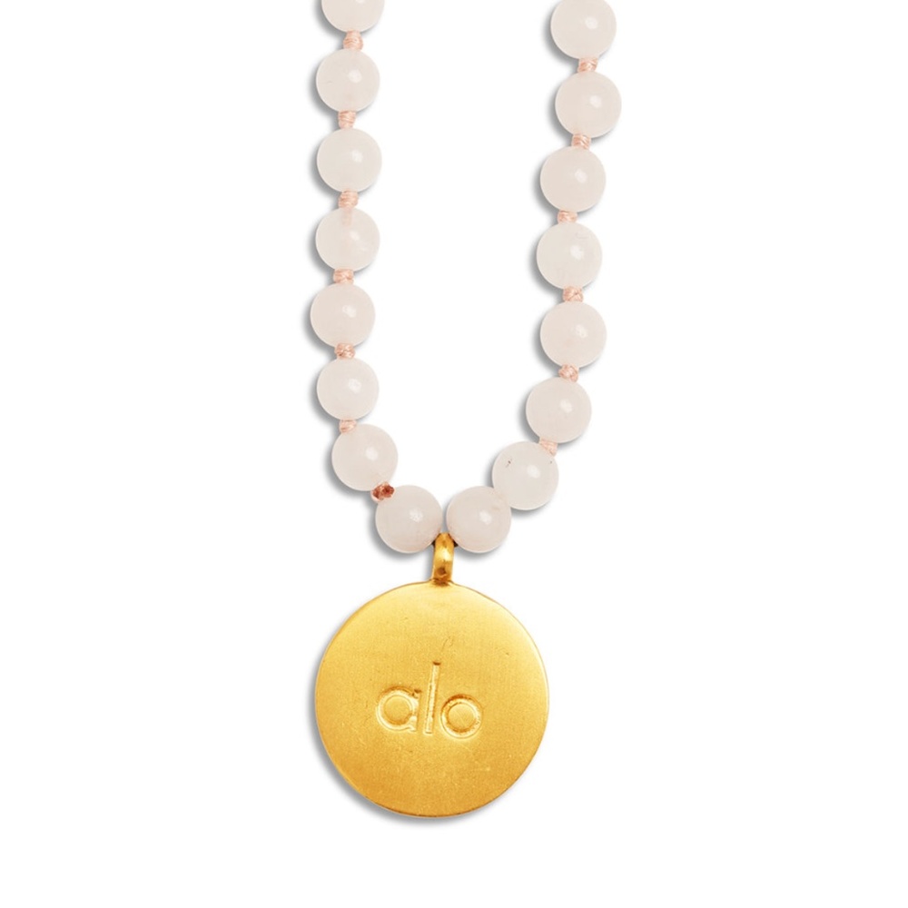 Alo Yoga Rose Quartz Mala necklace